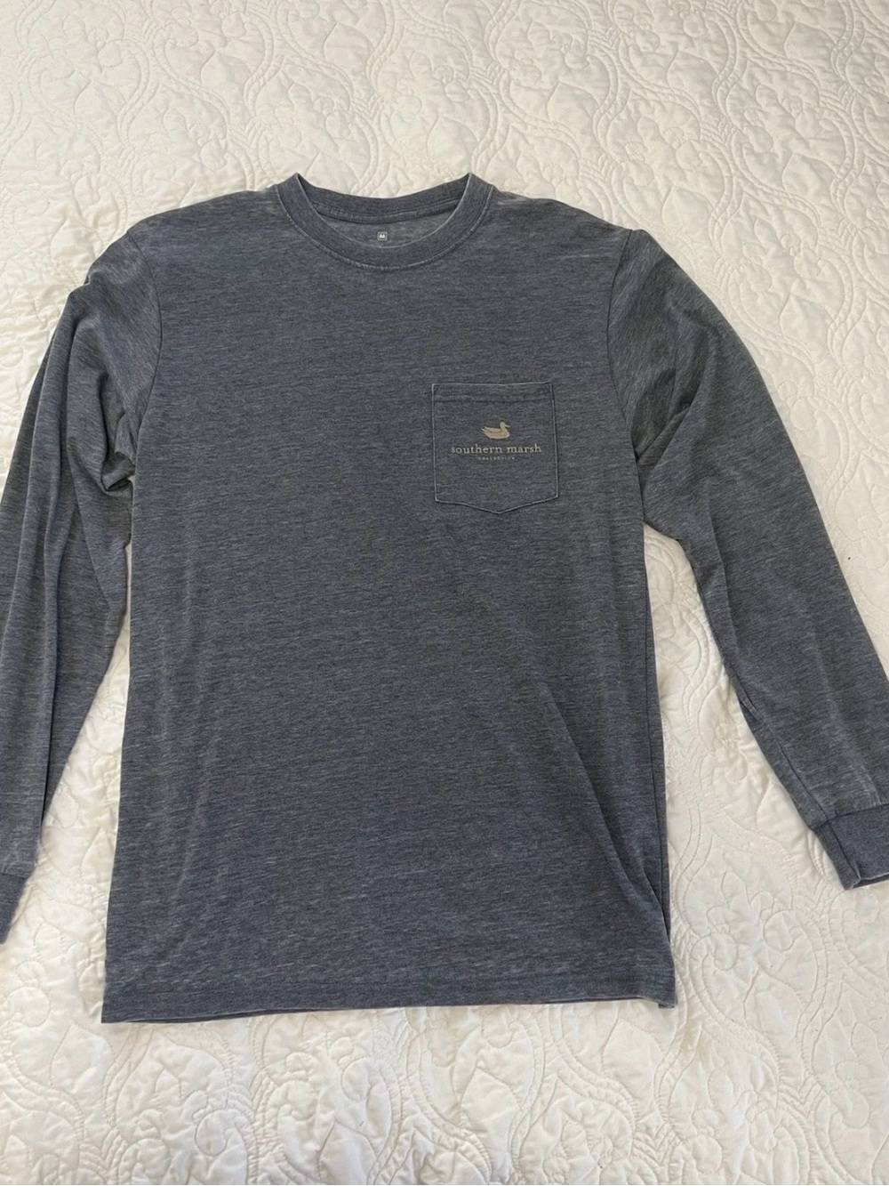 Southern Marsh Men's Long Sleeve Pocket Tee - Charcoal Gray